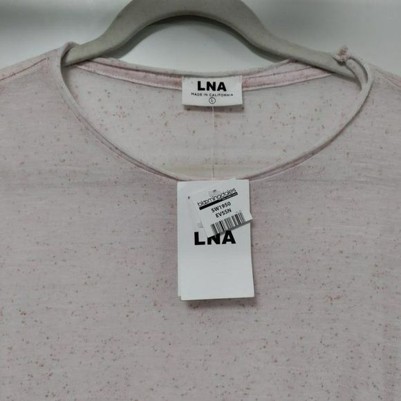 LNA Women's Light Pink Silk-Blend Short Sleeve T-Shirt Size Large - Picture 4 of 9
